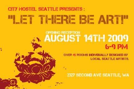 let there be art,city hostel seattle,art show,gallery