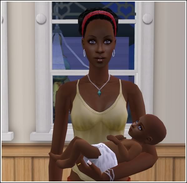 Sara holds baby