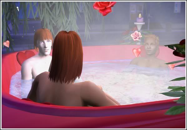 Three's a crowd in the hot tub