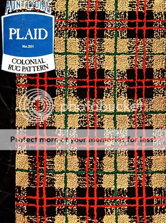 Aunt Lydias Punch Needle 24x36 Plaid Colonial Rug Pattern Canvas